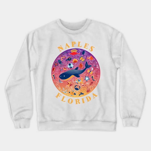 Naples Florida Cut Sea Life Souvenir Crewneck Sweatshirt by grendelfly73